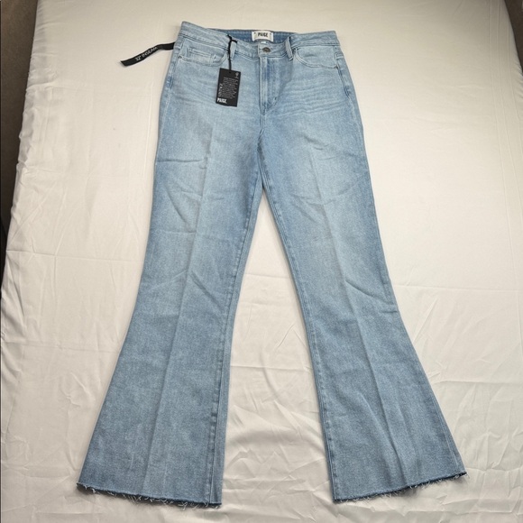 Paige High Rise Laurel Canyon Jeans size 32 32x32 wide leg boot cut soft stretch - Picture 7 of 17